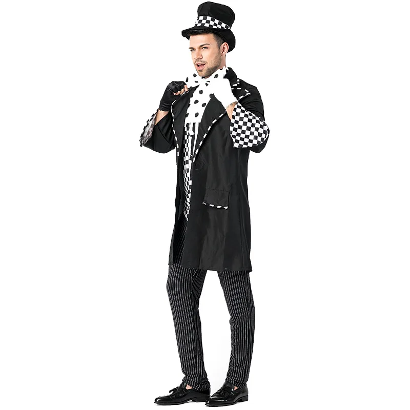 Men Magician Uniform Cosplays Halloween Circus Clown Costumes Purim Carnival parade Stage play Masquerade Nightclub Party dress |