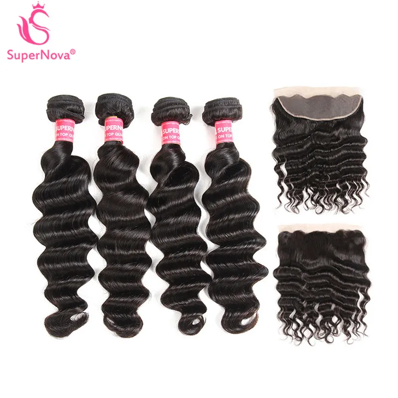 Supernova 4 шт. бразильский свободные глубокая волна Связки с закрытием фронтальные