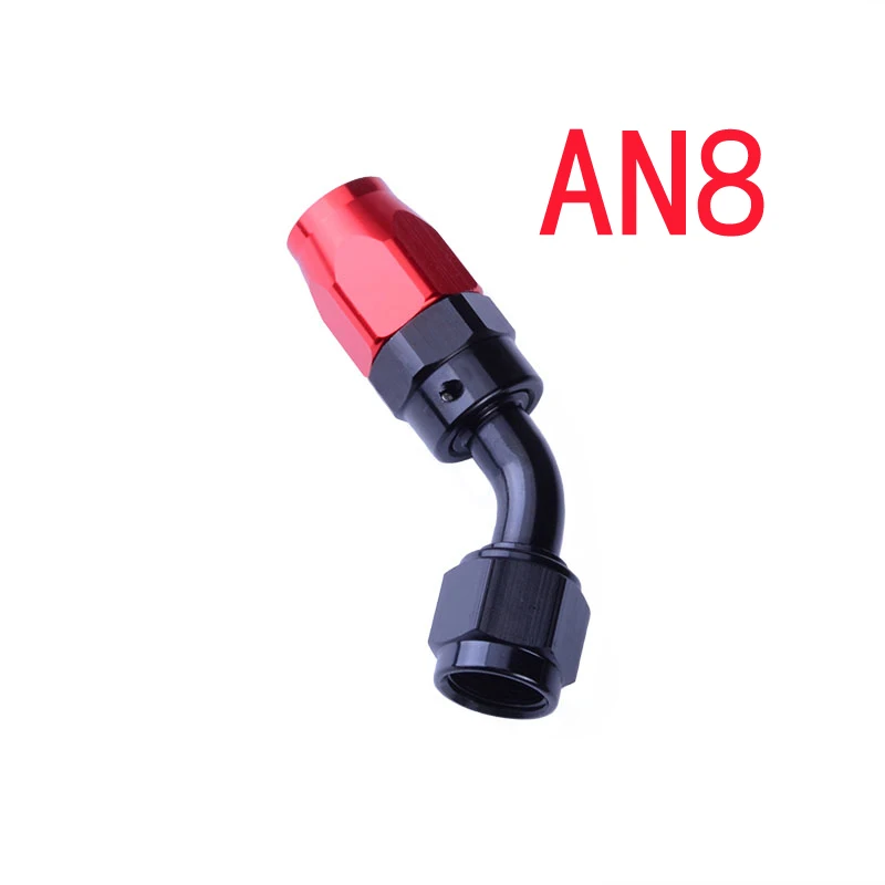 

8 AN AN-8 Oil Cooler Aluminum 45 Degree Swivel Oil / Fuel Fitting Adapter High Quality AN 8 Reusable Hose End Fitting Adaptor