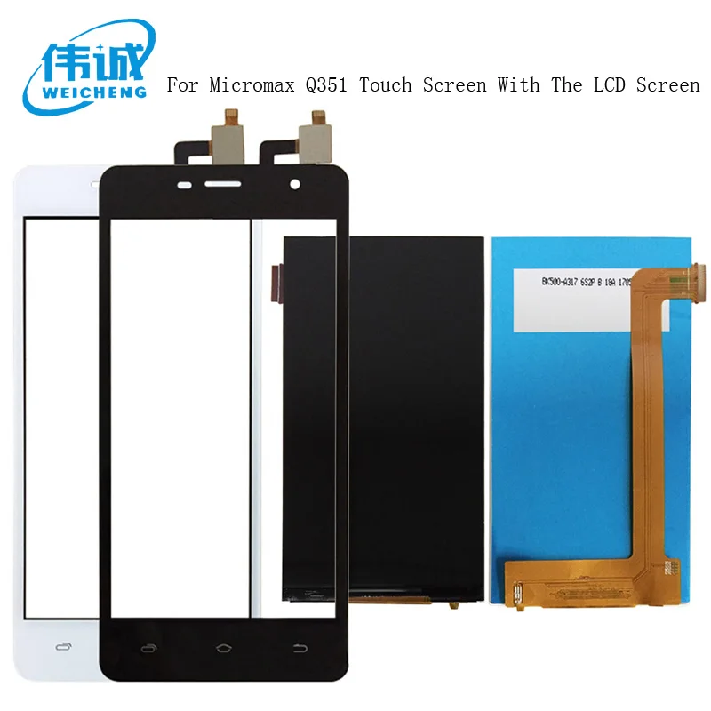 

For Micromax Q351 LCD Display With Touch Screen Digitizer Replacement Sensor For Micromax Q351 LCD Glass Panel +Tools