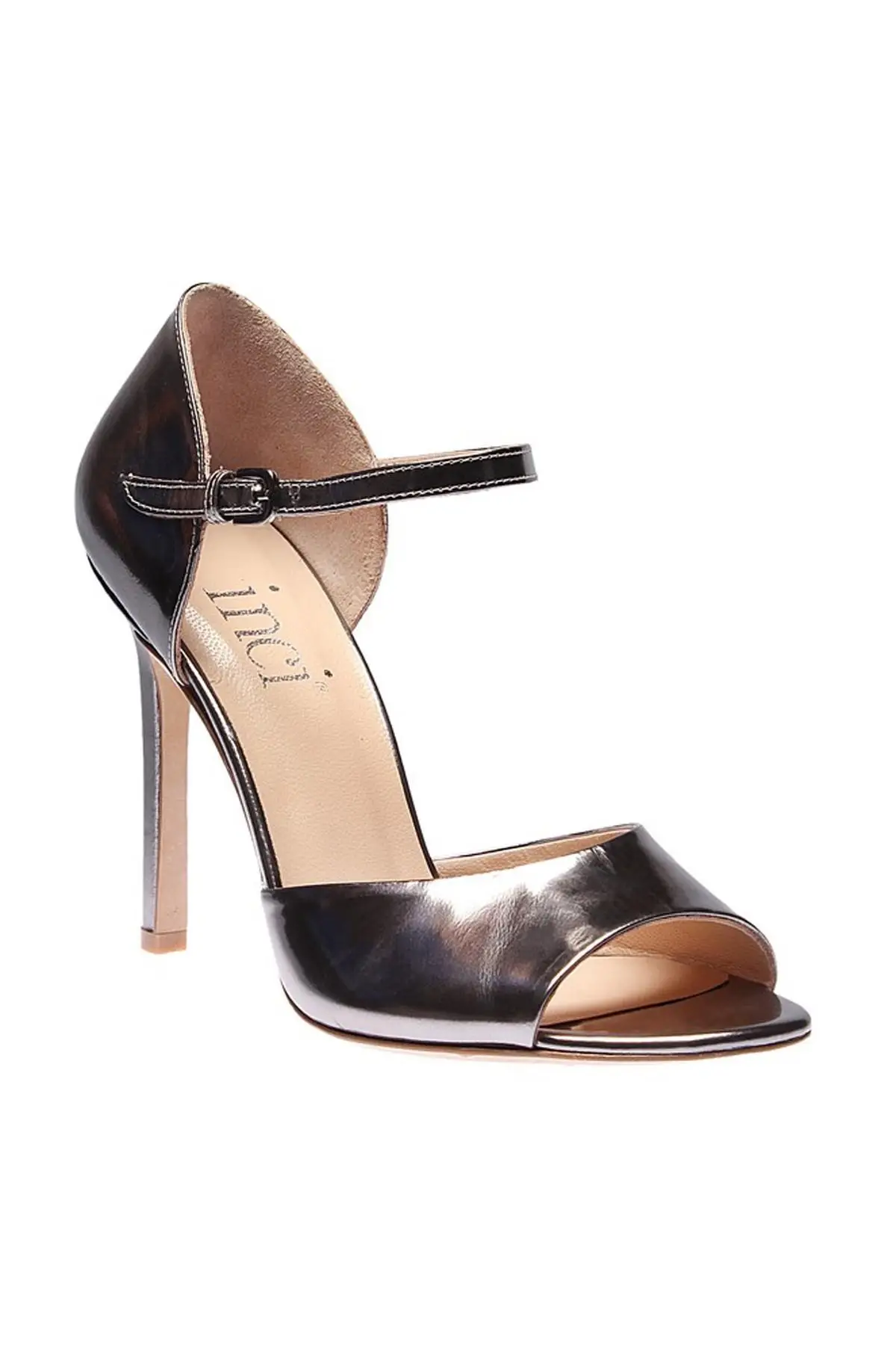 Pearl Genuine Leather Dark Anthracite Women Heels Shoes 120120208018 | Обувь