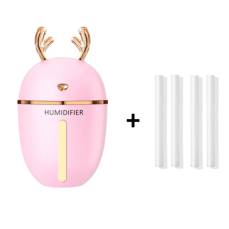 Pink and 4 filter 450 мл увлажнитель воздуха USB Арома эфирные масла диффузор для дома и офиса ароматерапия Humidificador Difusor с ночной лампой - Цвет: Pink and 4 filter