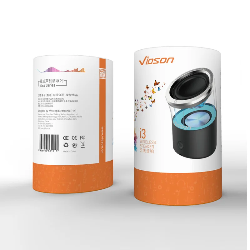 Колонки Vidson i3 TWS прозрачная колонка Bluetooth 4 2 светящаяся трубка портативная bluetooth
