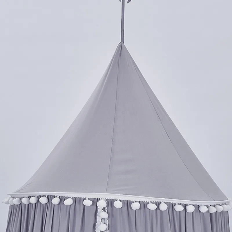 Nordic Style Crib Netting Large Cotton Ball Dome Solid Color Mantle Baby Room Reading Corner Decoration Tent Mosquito Net | Мать и