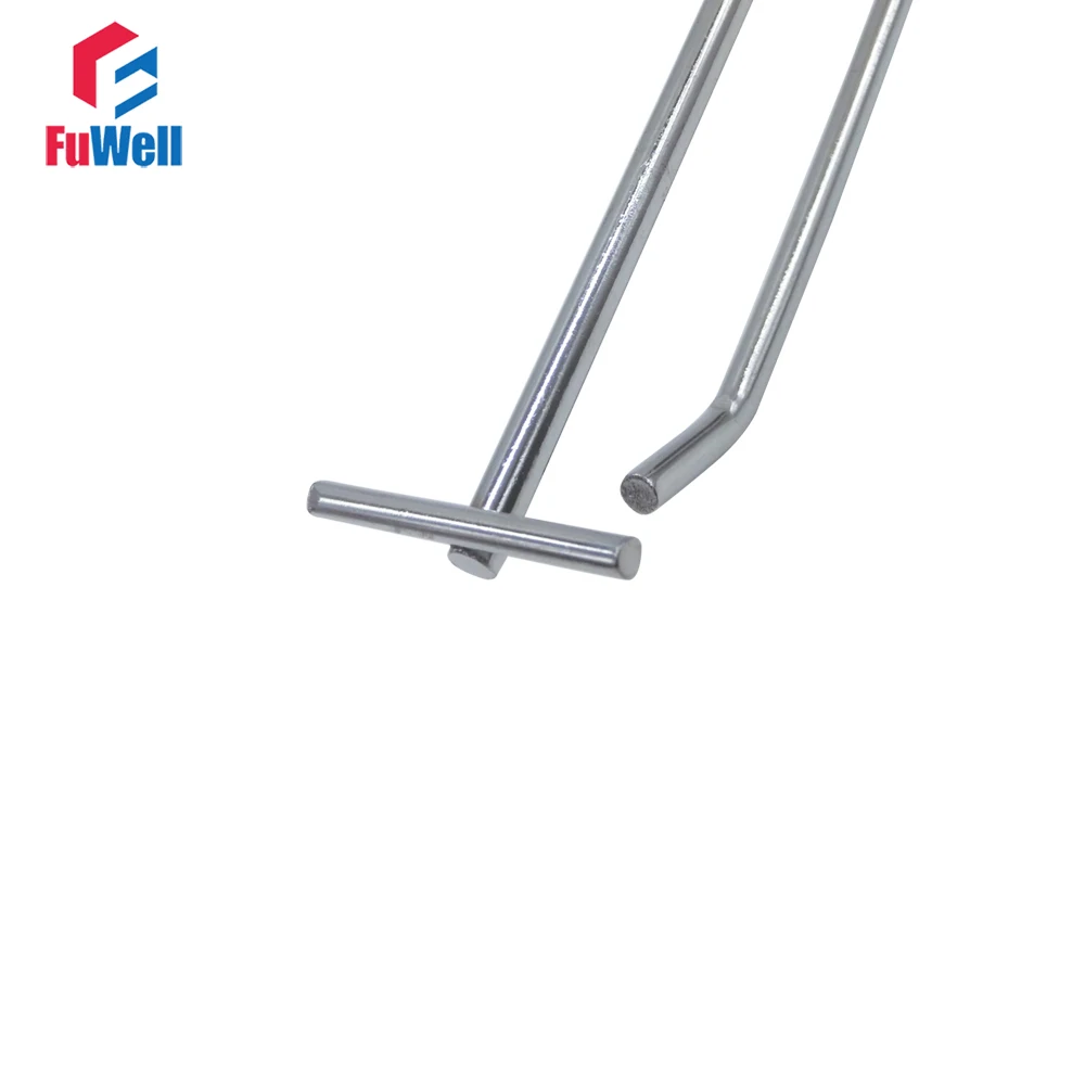 5pcs Slatwall Hooks 150/200/250/300/350mm Supermarket Display Hook Hanger Iron-plated Chrome Display Hooks