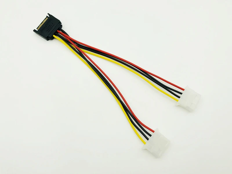 5 шт. кабель питания 15Pin SATA к 2 двойной 4Pin IDE Molex силовой свинцовый сплиттер шнур 18AWG