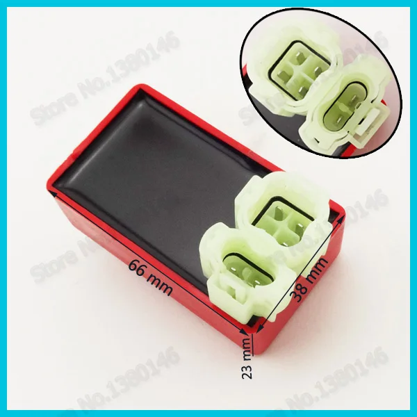 Красный 6 Pin Круглый AC CDI гоночный катушка зажигания коробка 3 электроды свечи A7TC