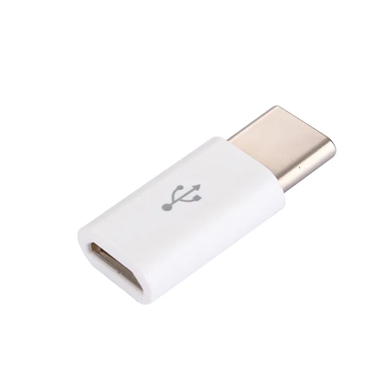2 шт./лот USB 3,1 Тип C Male к микро-usb Female адаптер конвертер разъема USB-C черно-whitel OTG V8 - Цвет: Белый