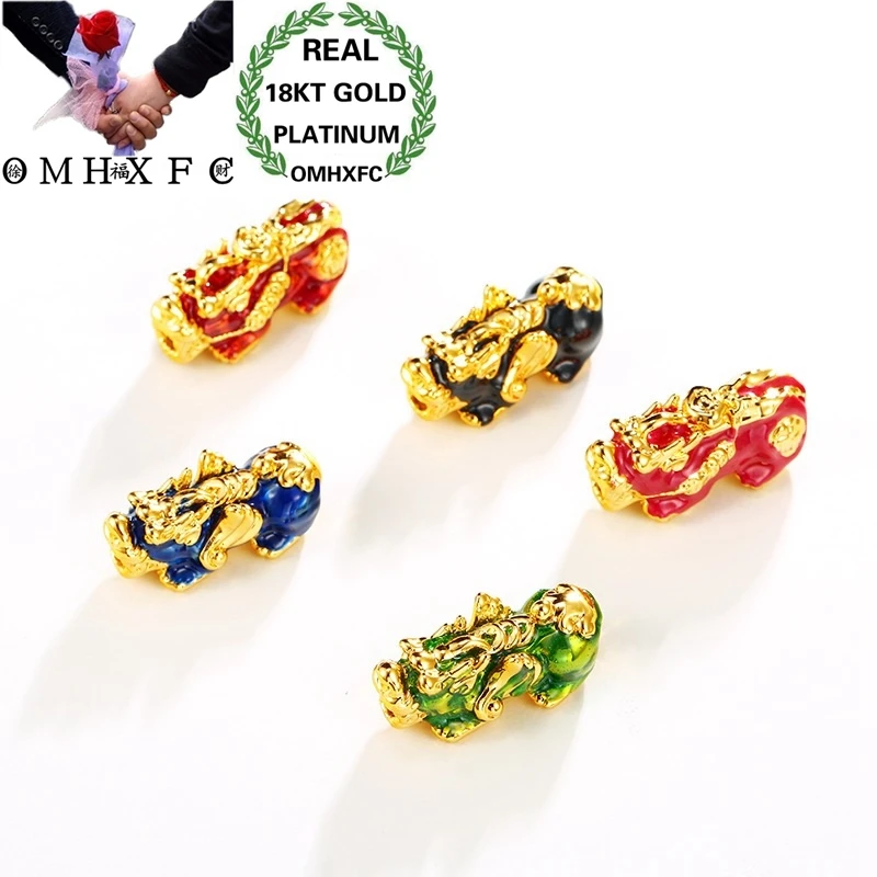 OMHXFC Wholesale European Fashion Woman Man Unisex Party Birthday Wedding Gift Vintage Red PIXIU 18KT Gold Pendant Charm EP64 | Украшения и