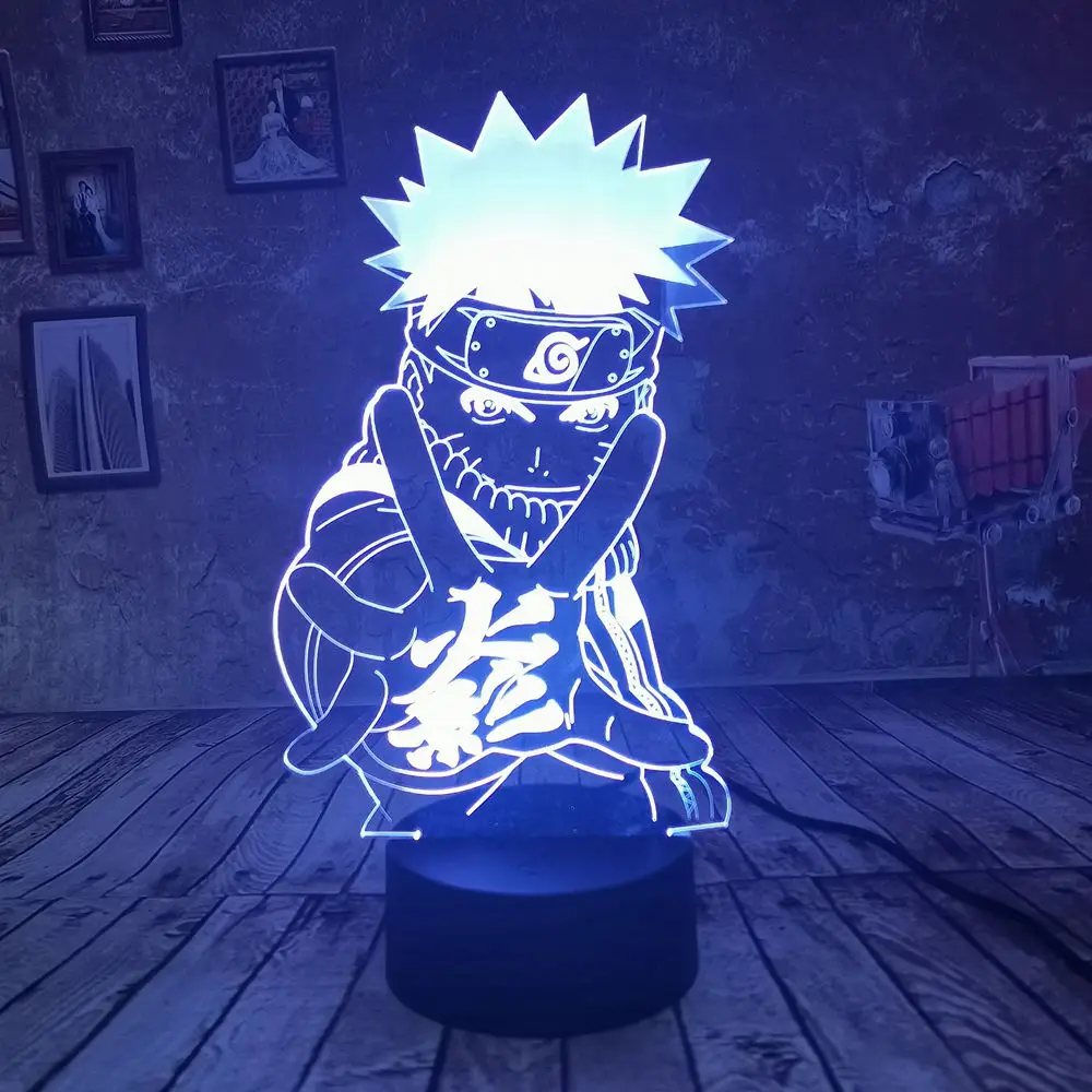 Ночник Наруто Аниме Uzumaki для детей 7 цветов Рождество подарок на день рождения