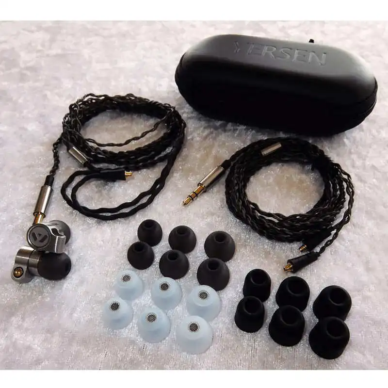 Новые HIFI Yersen EFN-2000 гибридные наушники контролировать бег спортивные металлические наушники с MMCX - Цвет: Золотой