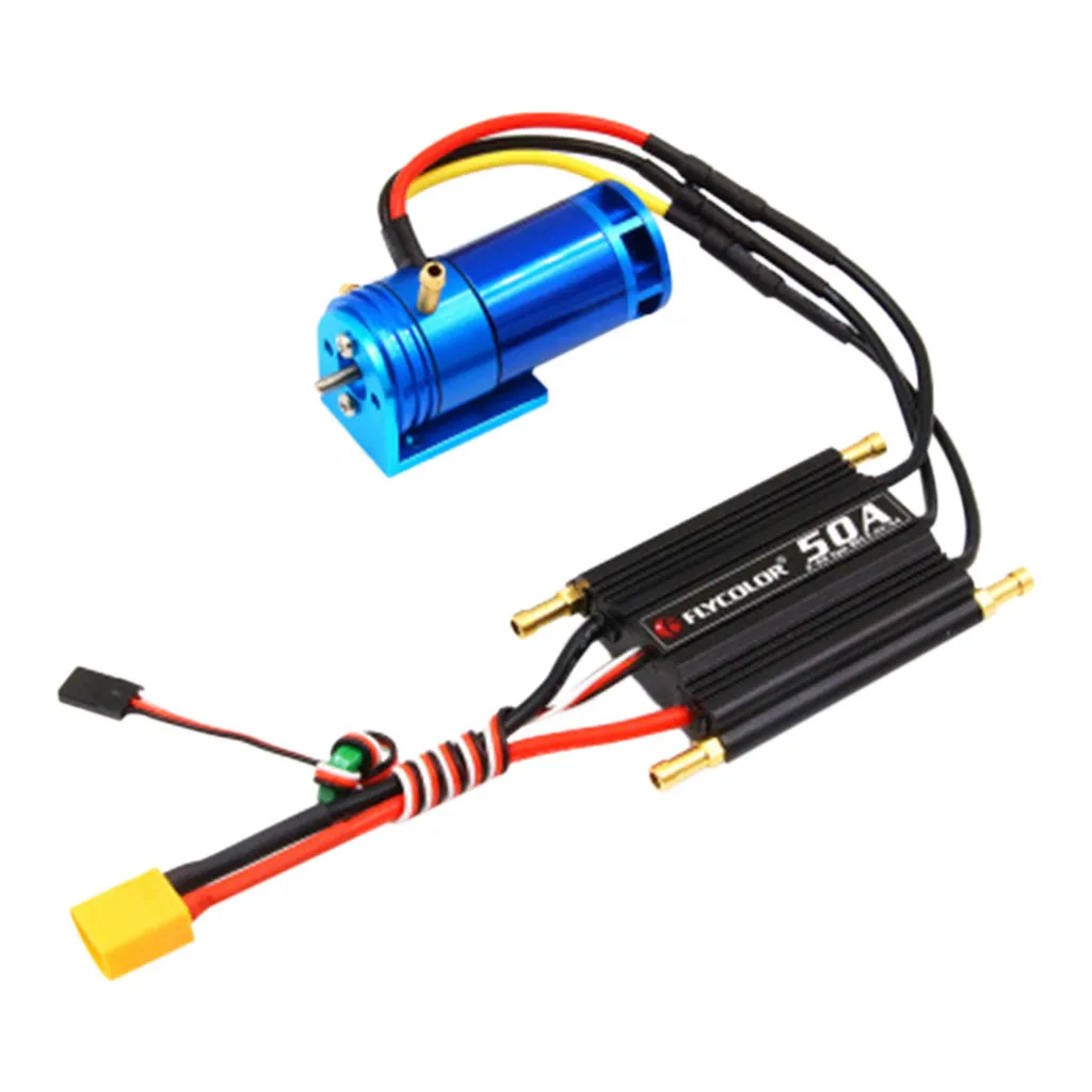 

High quality and durable in use 2-4S 2862-2800KV Water Cooled Brushless Outrunner Motor+50A ESC For RC Boat 6.19