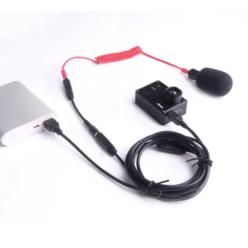 Внешний мини USB 3 5 мм микрофон и зарядный кабель для GitUp GIT2/GIT2P/G3/F1 экшн камеры 2 в 1