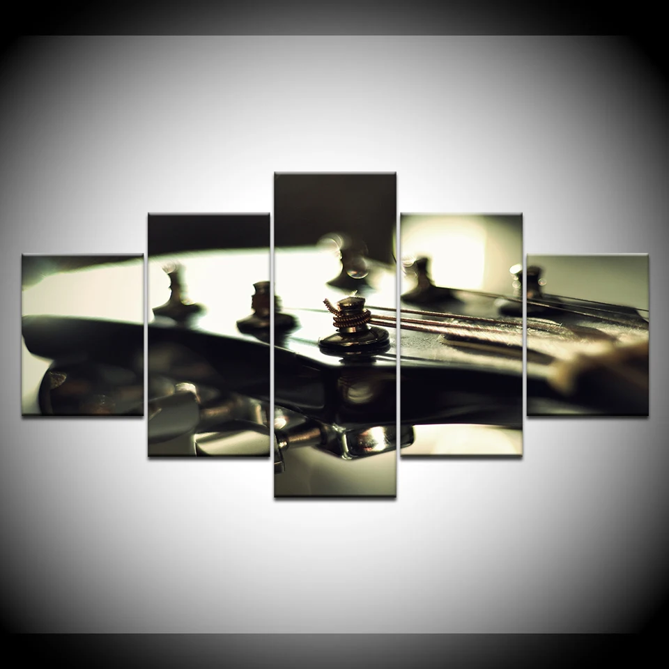 HD с модульная холст Картины для Гостиная Wall Art 5 шт. бас гитара шеи фотографии