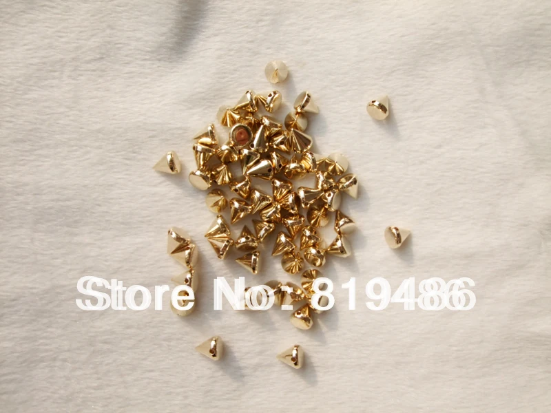 Бесплатная доставка 100 шт 8 мм Золотые Шипы пластиковые шпильки/бусины пришить