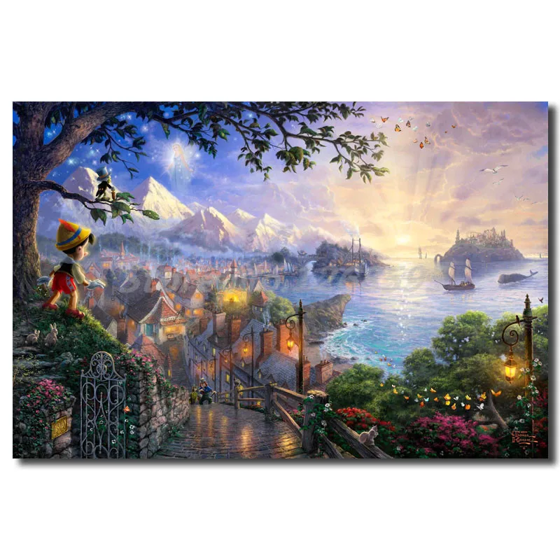 Принцесса и лягушка Томас Kinkade Холст Плакаты принты стены Художественная живопись декоративная картина Современное украшение дома жикле