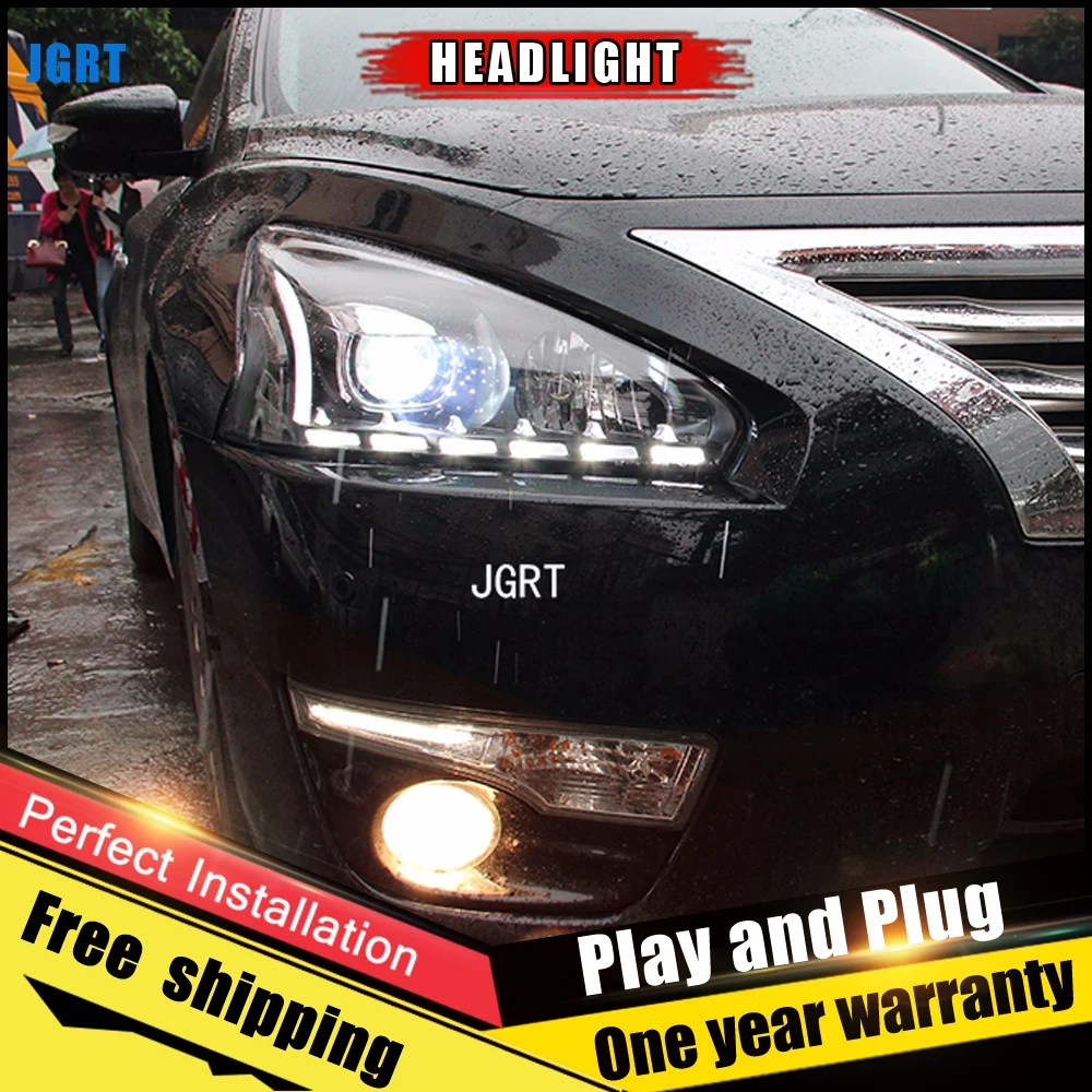 Автомобильный Стиль светодиодный фары для Nissan TEANA 2011 2014 налобный фонарь объектив