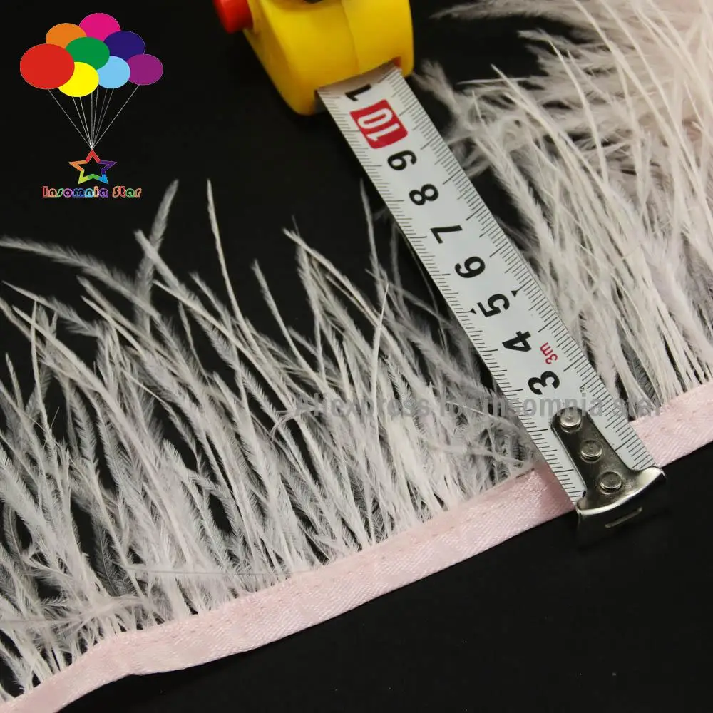 

Baby Pink Dress cloths making Trimming Ostrich Feather Fringe clothes accessory