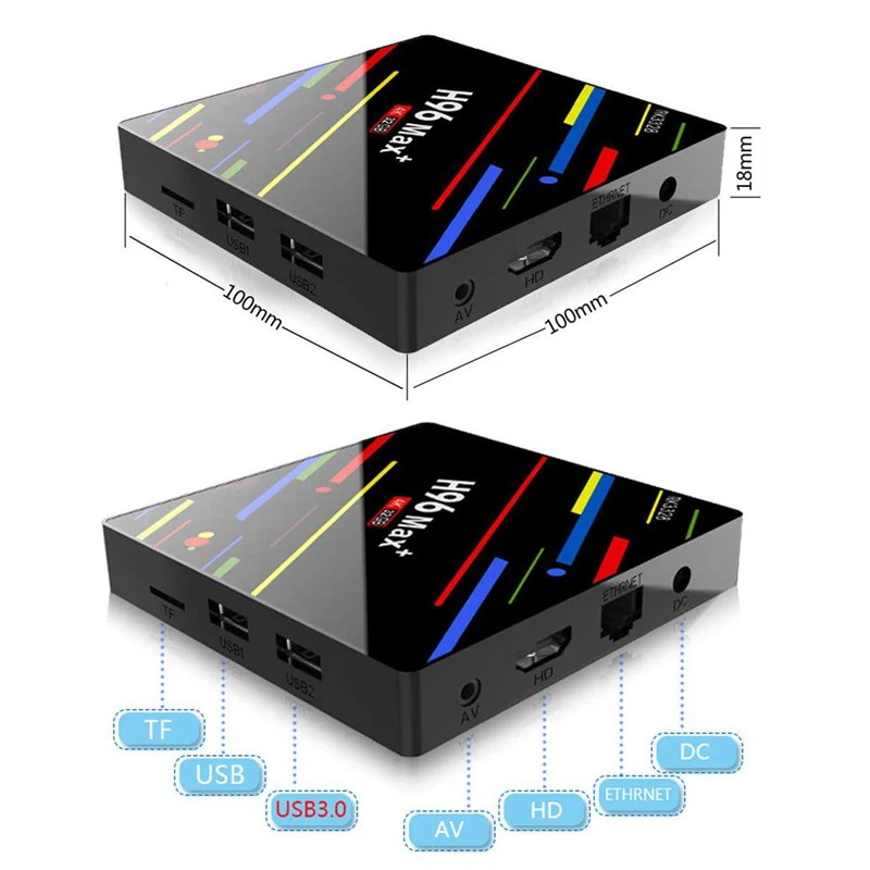 ТВ приставка JKING H96 MAX Plus Android 8 1 4gm ram 64gb Rockchip RK3328 USB3.0 H.265 4K Youtube Netflix Google Play Smart tv