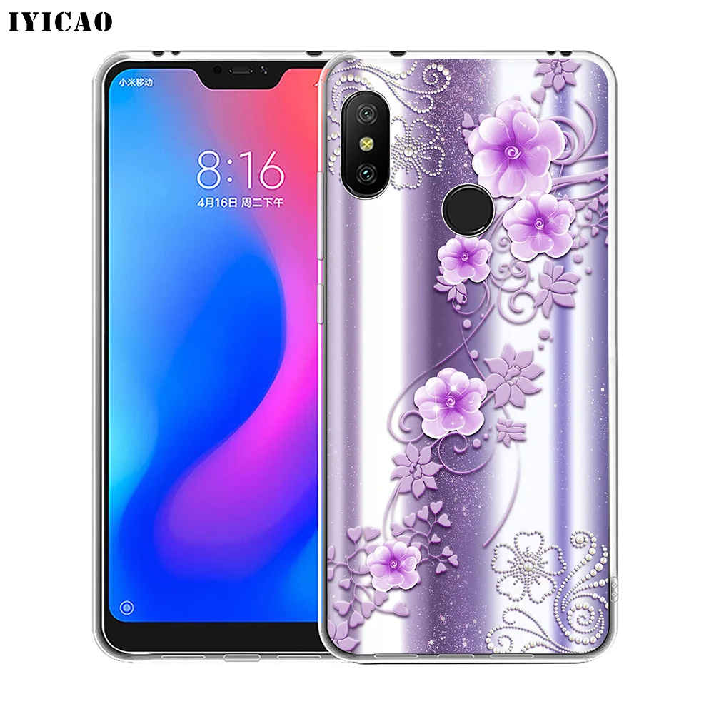 IYICAO Мягкий силиконовый чехол со стразами и цветочным принтом для телефона Xiaomi Redmi