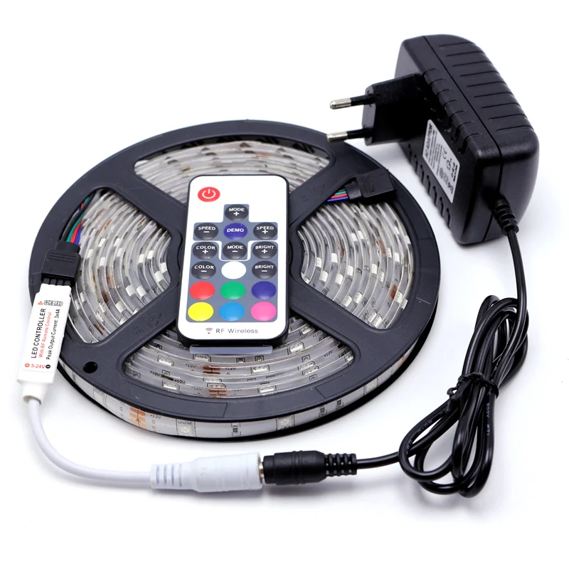 5 м RGB Светодиодная лента 5050 SMD гибкая Водонепроницаемый ИК пульт дистанционного