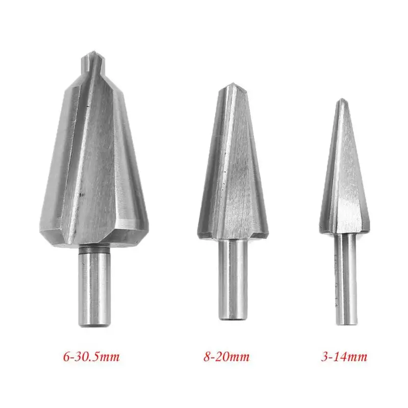 3pcs HSS Taper Drill Bit Umbrella Hole Bit Chamfer Cutter Drill Cone Cutter high speed steel drill bit