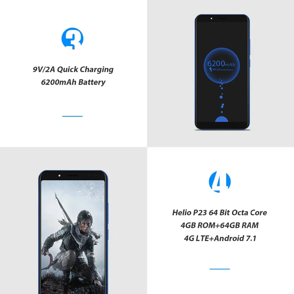 Vernee X 6 0 дюймов 6200 мАч 18:9 FHD Смартфон 4 г LTE сотовый телефон Face ID ГБ Оперативная
