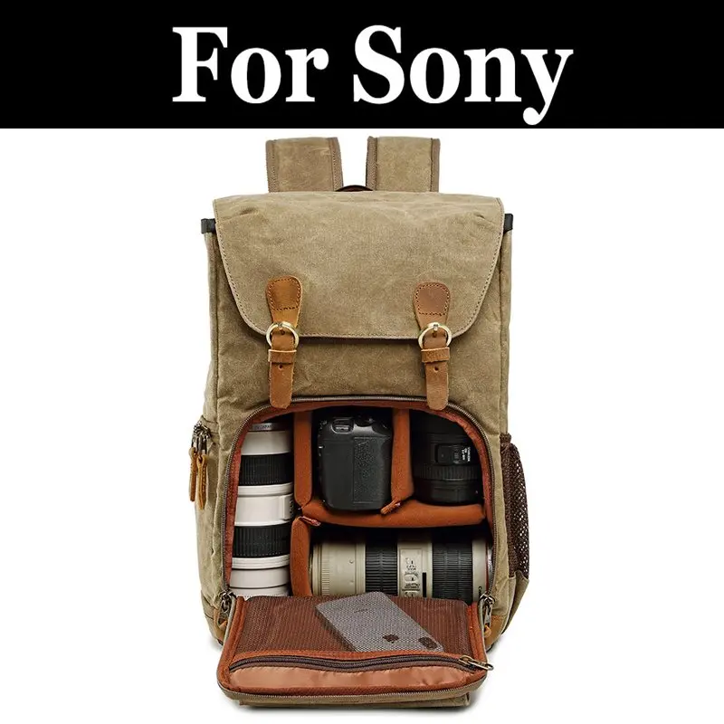 Винтажная Водонепроницаемая Холщовая Сумка для цифровой камеры sony Cyber shot DSC H200 H300