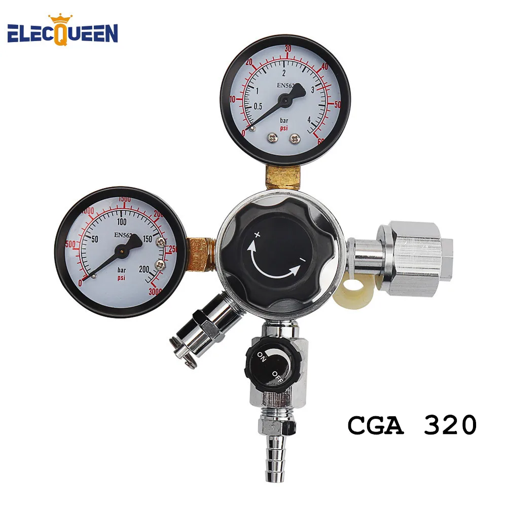 CGA320 двойной Калибр CO2 Регулятор газа для Homebrew содовой черновик пива Kegging с 5/16