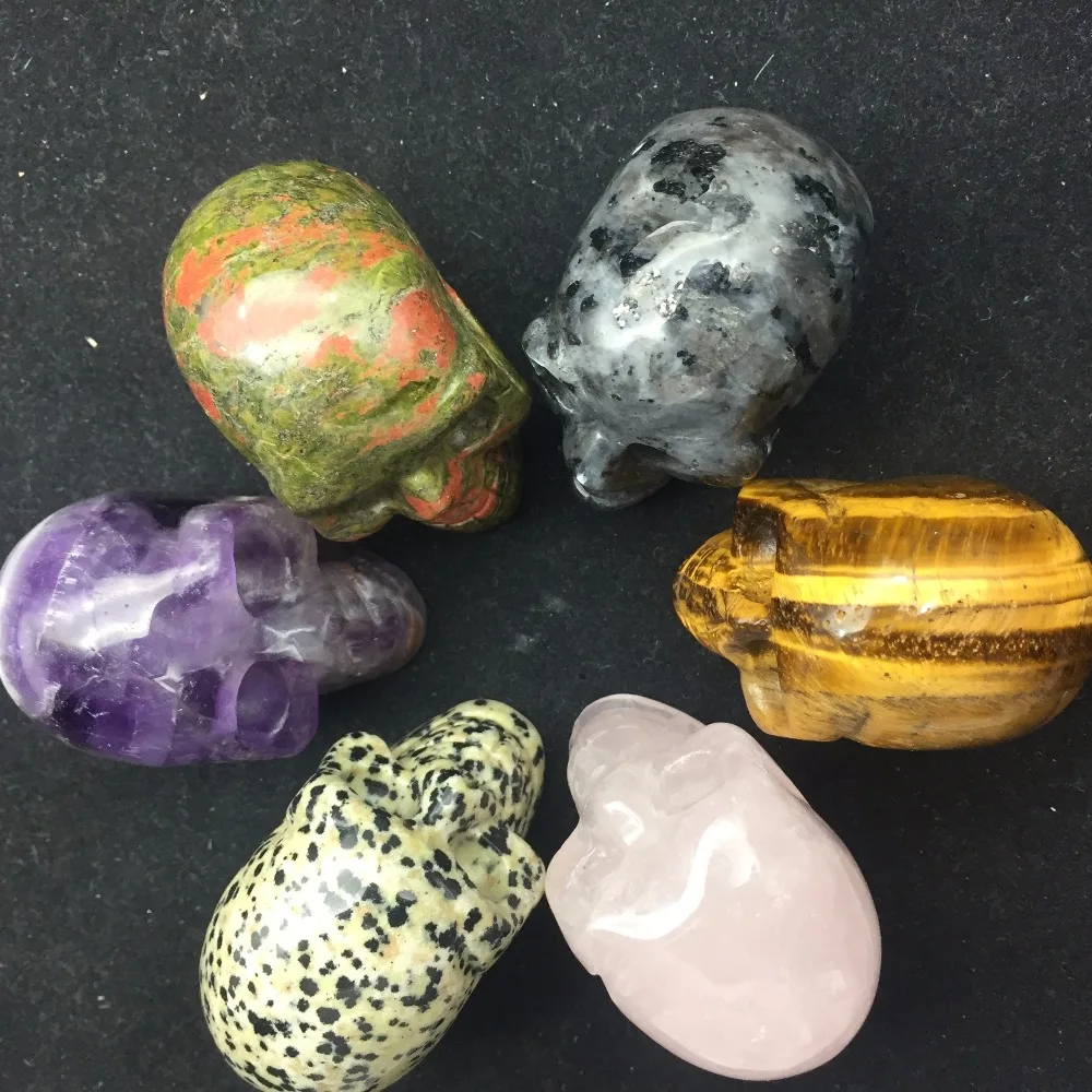 Резное Исцеление в виде черепов 6 шт./набор|natural stones and crystals|skulls carvedstones crystals |