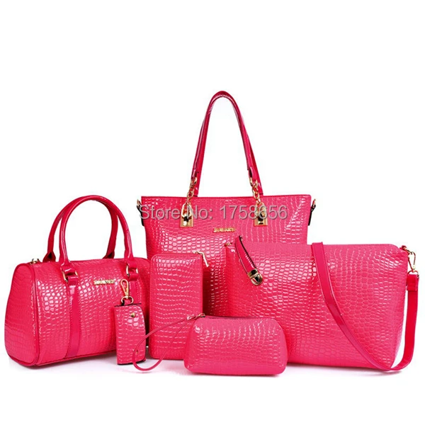 2015 hot selling 6 sets of medium and small portable women messenger bags high-quality casual PU composite bag 5 colors | Багаж и сумки