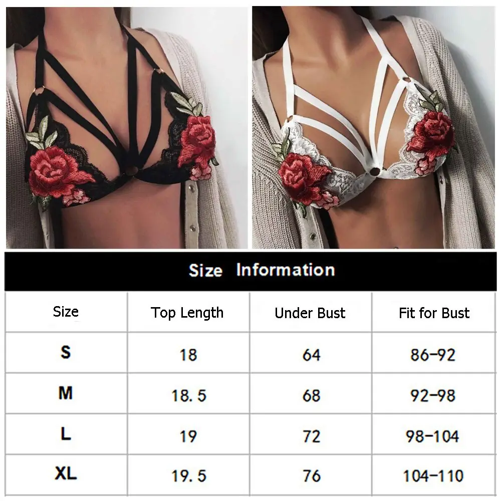 Кружевной бюстгальтер с цветочной вышивкой эластичный бандажный вышитыми