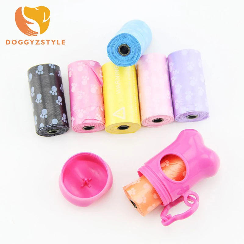 16 Rolls Pet Poop Bag Set Garbage Carrier Holder Dog Bone Shape Trash Dispenser Storage Box Clean Up Waste | Дом и сад