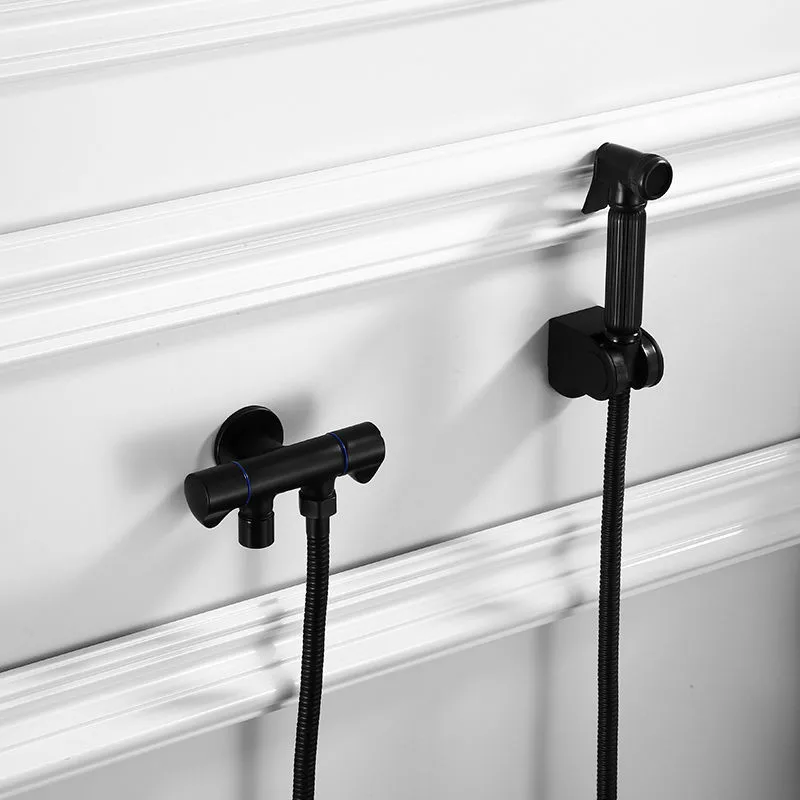 

Bidet Faucets Solid Brass Single Cold Bathroom Toilet Shower Blow-fed Spray Gun Nozzle Black Bidet Taps Bathroom Hardware Set