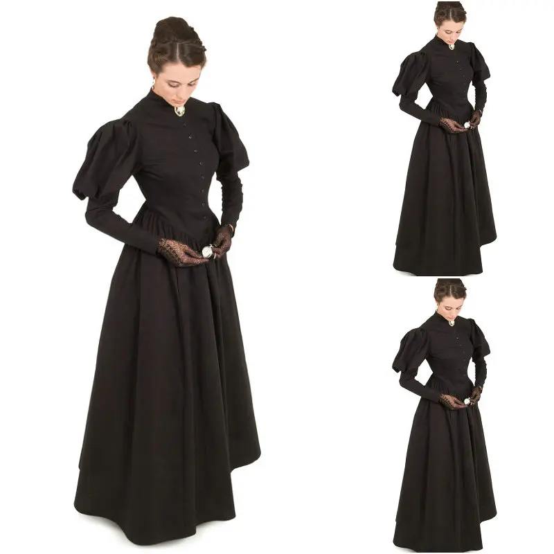 

ON SALE!Customer-made Black Vintage Costumes Gothic/Civil War Renaissance dress Ball Gown Dress Halloween dresses US 4-16 C-110