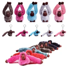 Fashion Cute Faux Rex Fur Monkey Plush Toy Key Ring Chain Animal Pendant Woman Bag Charms Pompom Car Keychain Party Trinket Gift