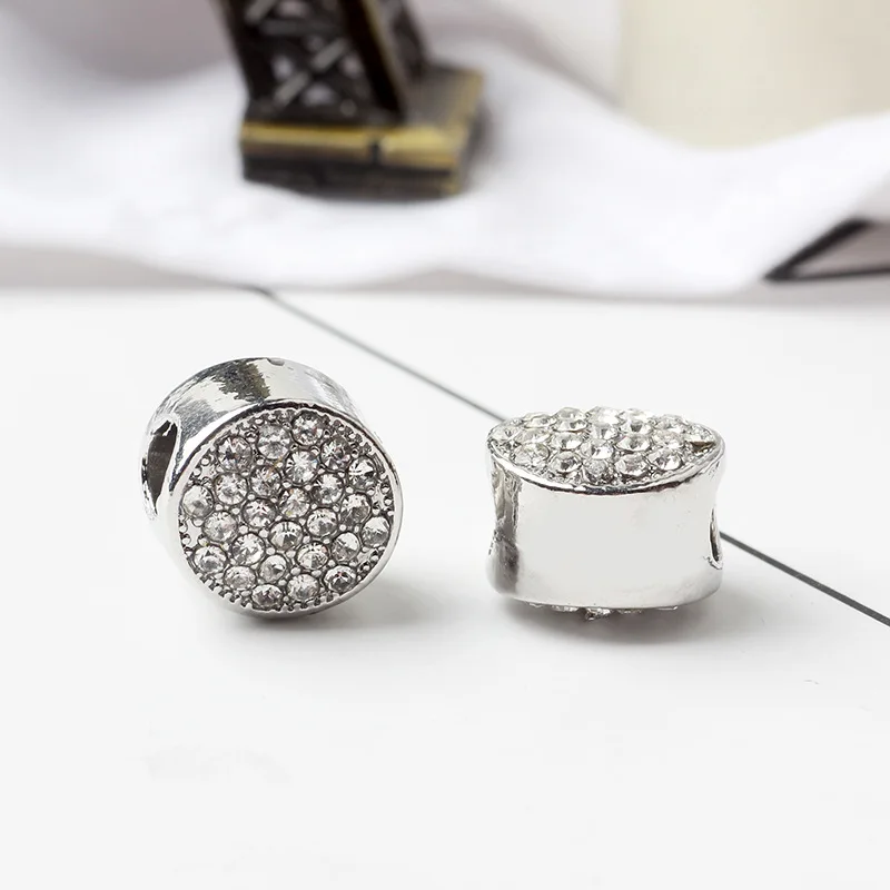 Новый бисер сплав Pave Sphere Charm Crystal Fit оригинальный браслет ожерелье DIY женские