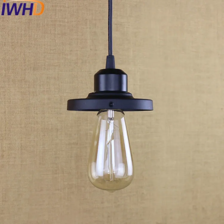 

IWHD American Style Iron Hanglamp Loft Vintage Industrial Lighting LED Pendant Lamp Black Kitchen Lamparas e27 220V For Decor