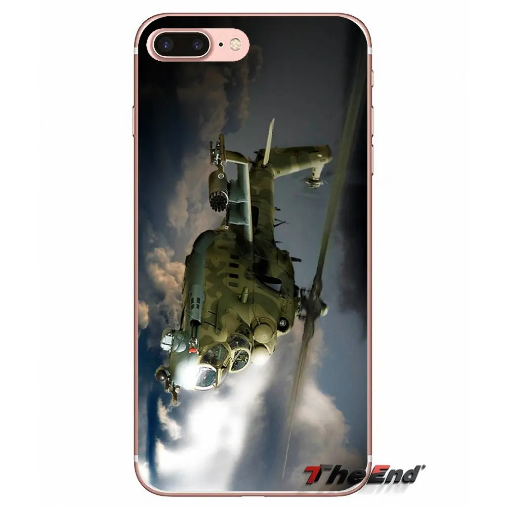 Mil Mi 24 задний вертолет военный чехол для iPhone X 4 4S 5 5S 5C SE 6 6S 7 8 Plus Samsung Galaxy J1 J3 J5 J7 A3 A5 2016