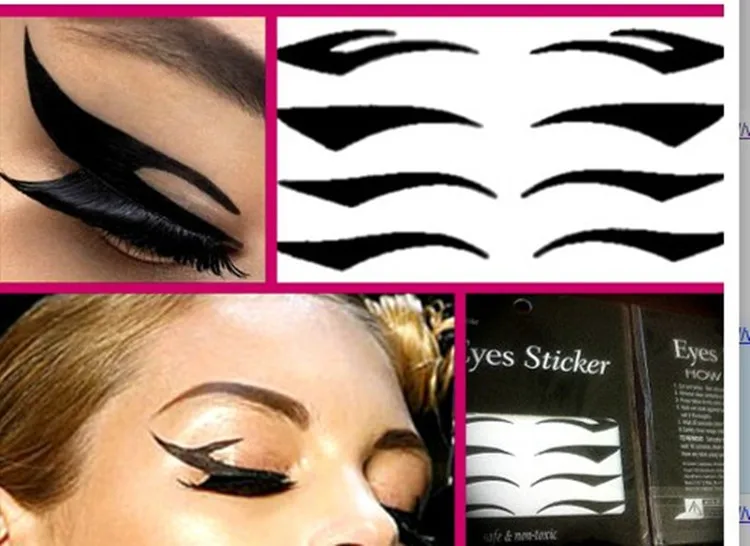 Кошачий глаз Макияж черная полоса макияж подводка для Двойной век Лента черный