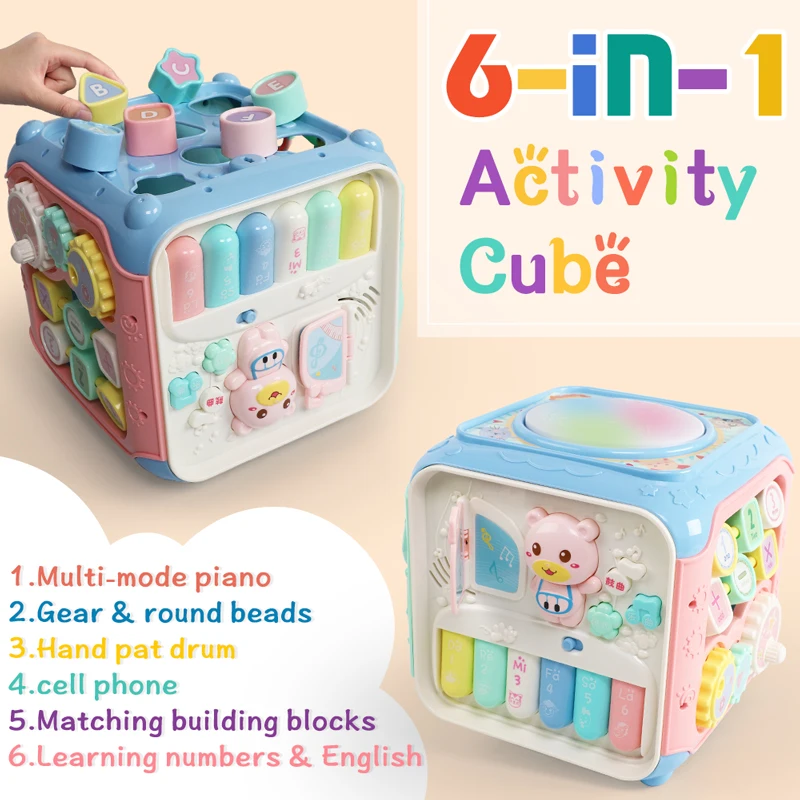 Sounds Lighting Toddler Musical Activity Cube Play Center baby toys 0-12-24 months Educational | Игрушки и хобби