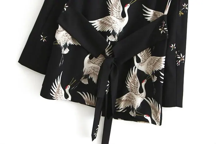 Новинка, женские винтажные комплекты одежды, блейзер с принтом, широкие брюки ретро, женский наряд с принтом птицы, брючные костюмы, женская одежда