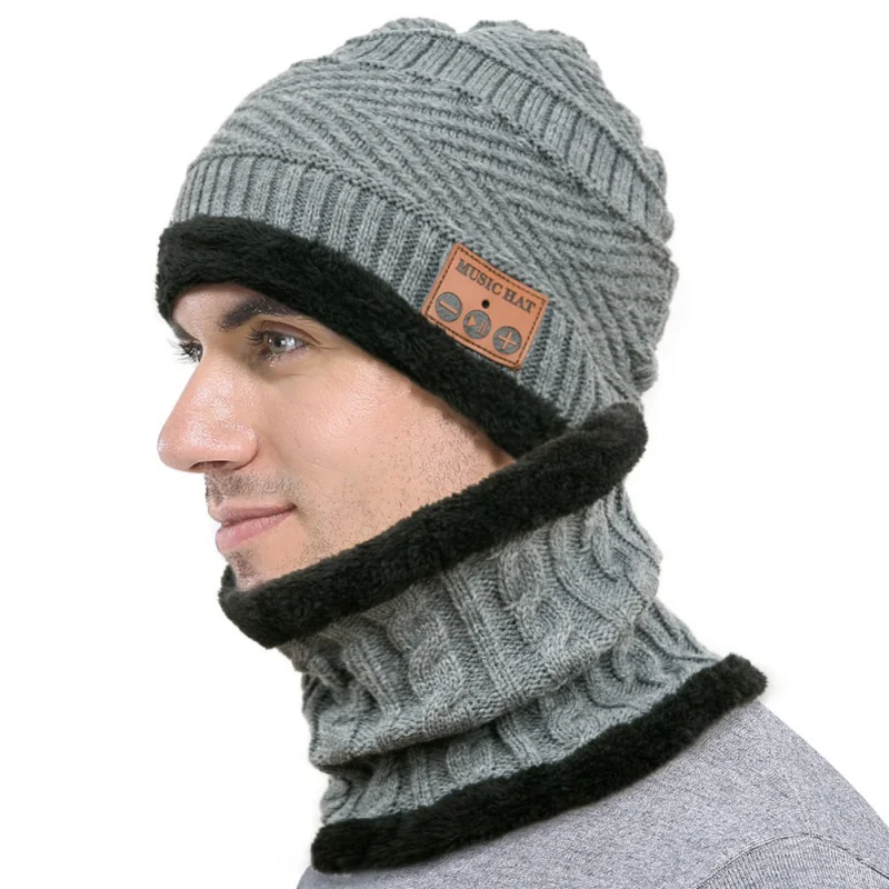 Мужские и женские Bluetooth Hat Hand-Free Беспроводная Музыка вязаная шапка с громкой связью стерео наушники для спорта на открытом воздухе, зимняя война