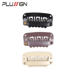 Клипсы для волос Plussign U-образные силиконовые, расчески для наращивания, 10-20 шт., коричневые, бежевые, черные, 32 мм