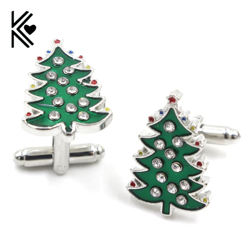 Рождественские подарки DIY Ручная работа зеленые эмалевые хрустальные запонки с