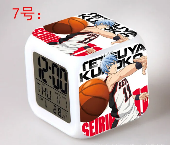 Японские Аниме куроко Нет Баскетбол LED 7 цветов вспышка цифровой будильник часы