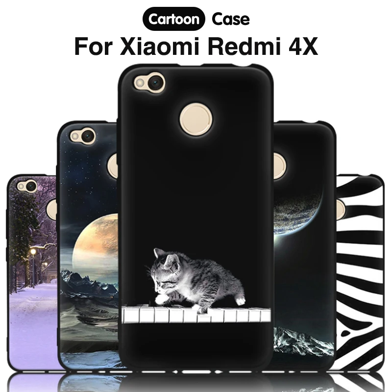 Чехол JURCHEN для телефона Xiaomi Redmi 4X матовый милый мультяшный Мягкий силиконовый
