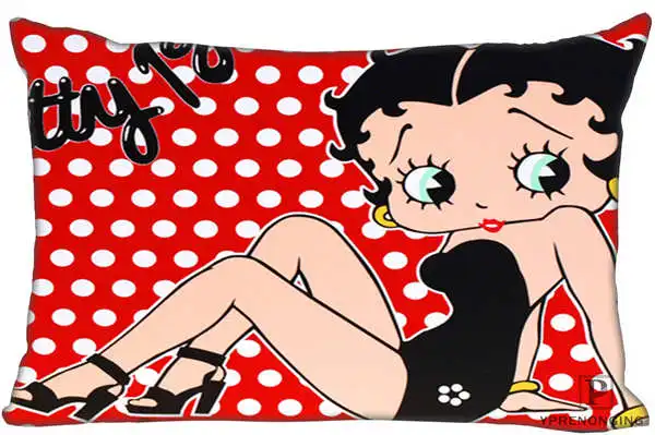Пользовательские Betty Boop наволочка прямоугольник Наволочки на молнии 35x45,40x60 см(одна сторона печать) 180516-07 - Цвет: Rectangle Pillowcase