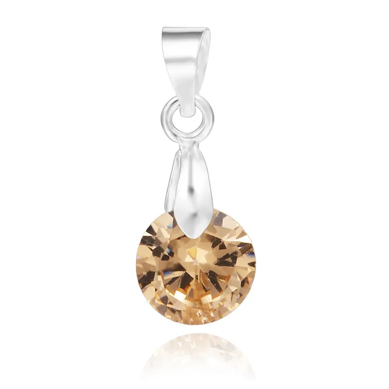 Простые Модные ювелирные изделия серебряный цвет круглой формы CZ кубический