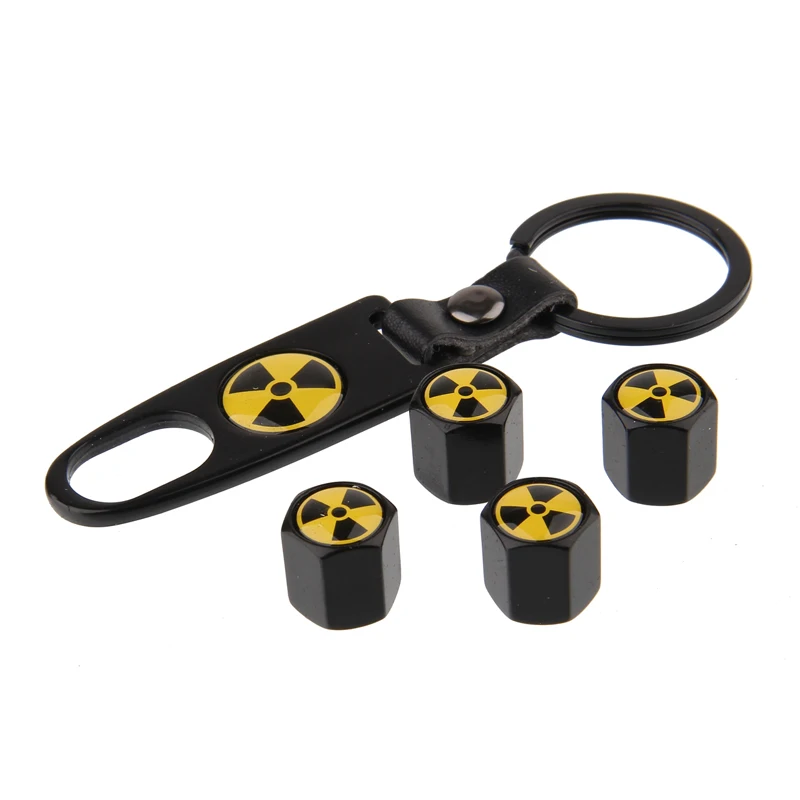 Черные/Серебристые автомобильные шины искусственные с логотипом ядерной бомбы